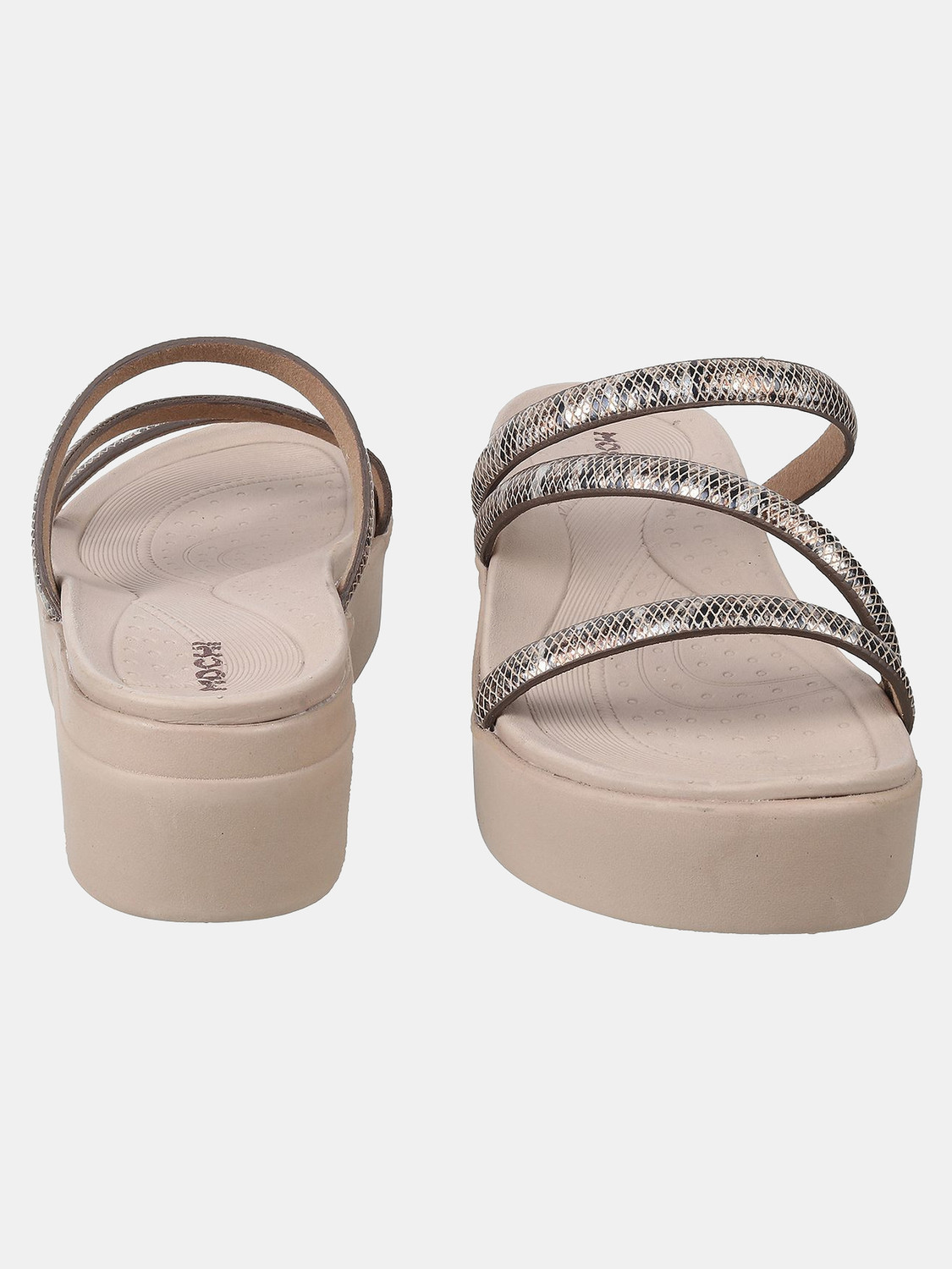 Image of MOCHI PrintedOpenToeFlatform Women Wedges