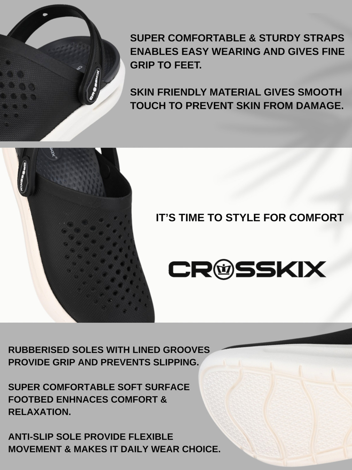 Image of Crosskix AeroComfort 2.0 Men's Lightweight Sport Clogs,Breathable EVA with Arch Support Men Clogs
