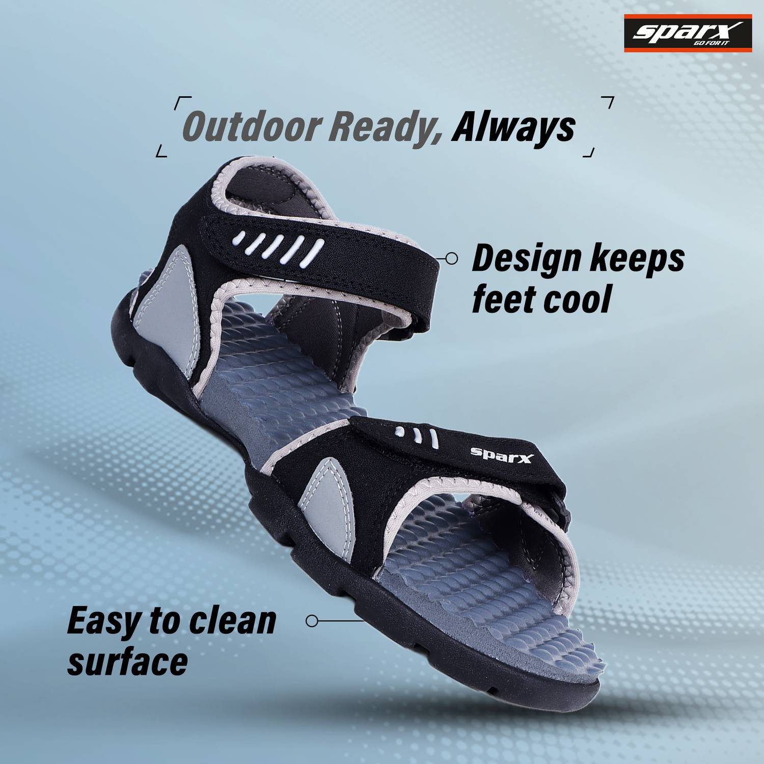 Sparx Men Sports Sandals Black - Image 5