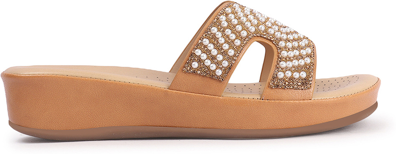 Image of CARLTON LONDON Women's Embellished Wedge Slip-On Sandals Women Heels