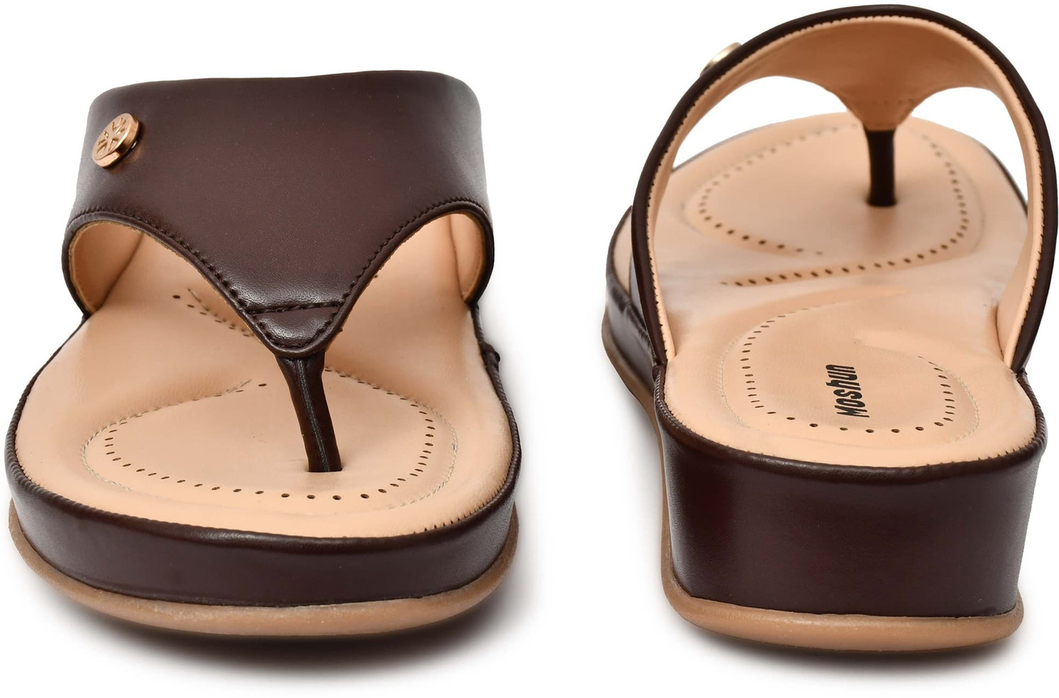 Image of moshun Women Flats Sandal (Maroon, 8)