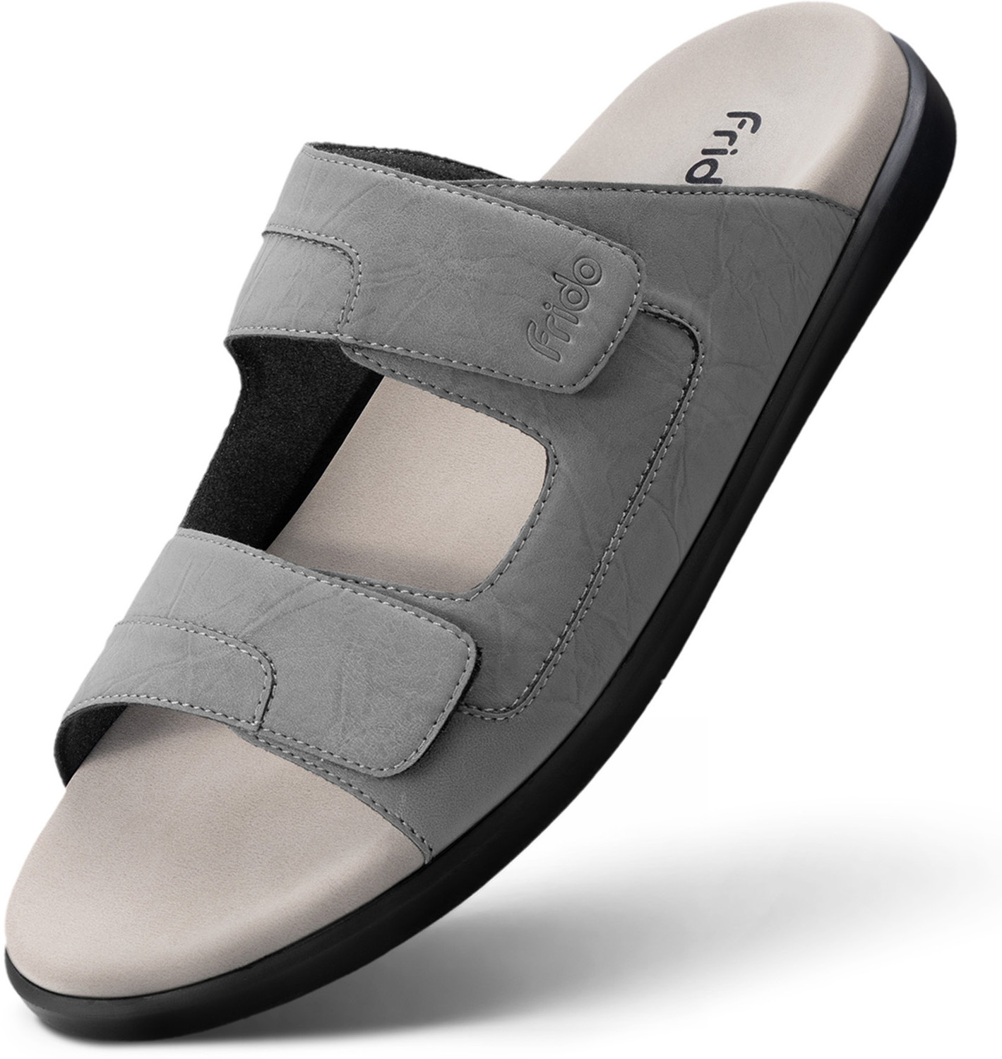 Image of Frido Comfort Dual Strap Footwear With Bounce Back Cushioned Footbed Adjustable Velcro Men Casual