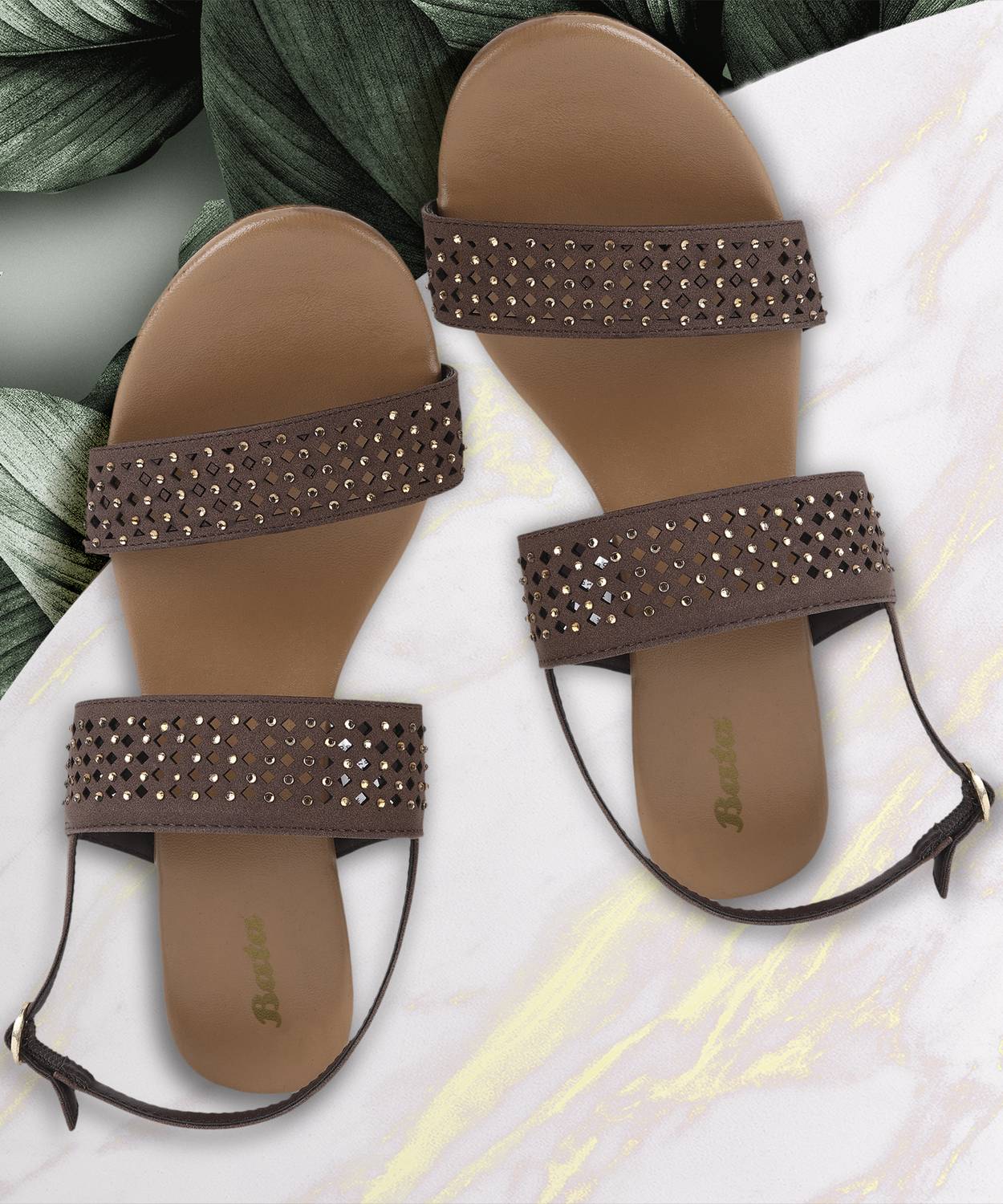 Bata Women Wedges Sandal (Brown , 4)