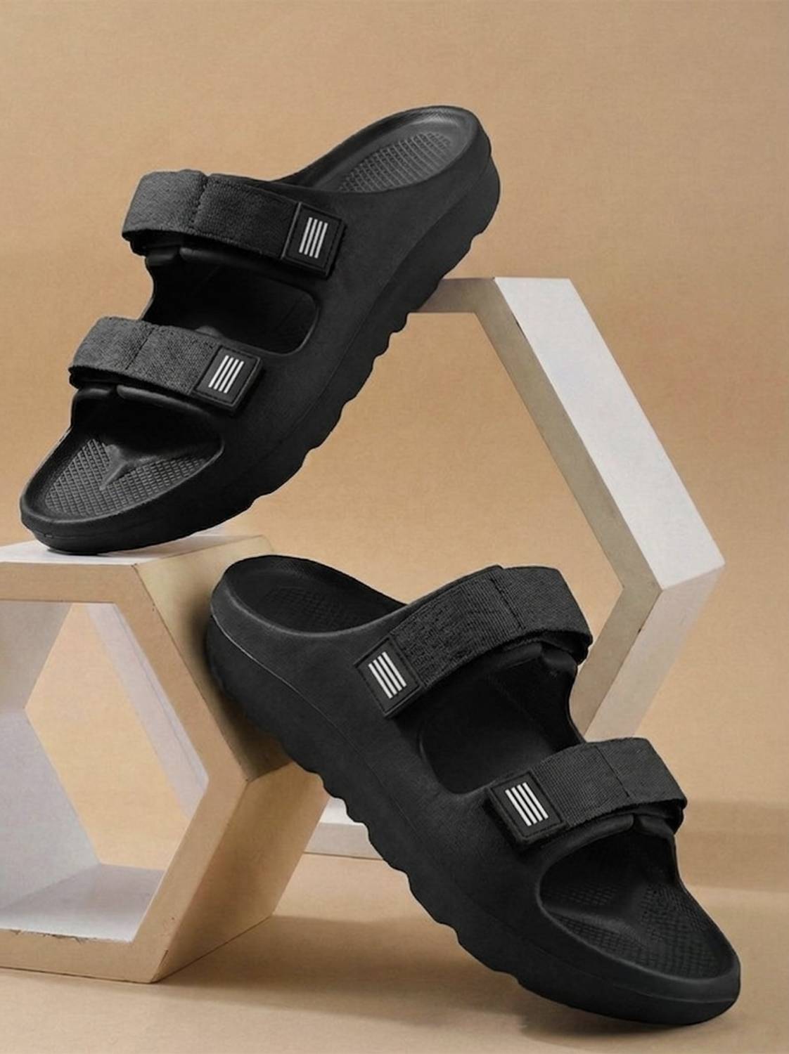 WOWSER Men Black Sandals - Image 1