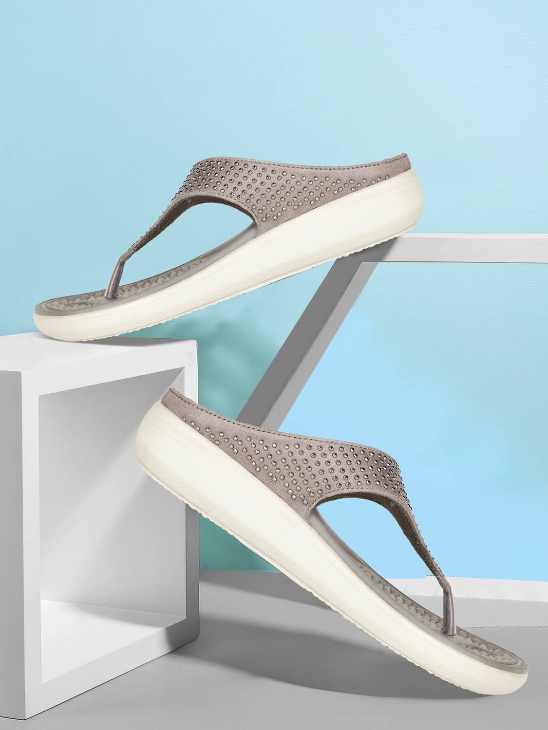 Bata Comfit Women Casual Sandal (Grey , 5)