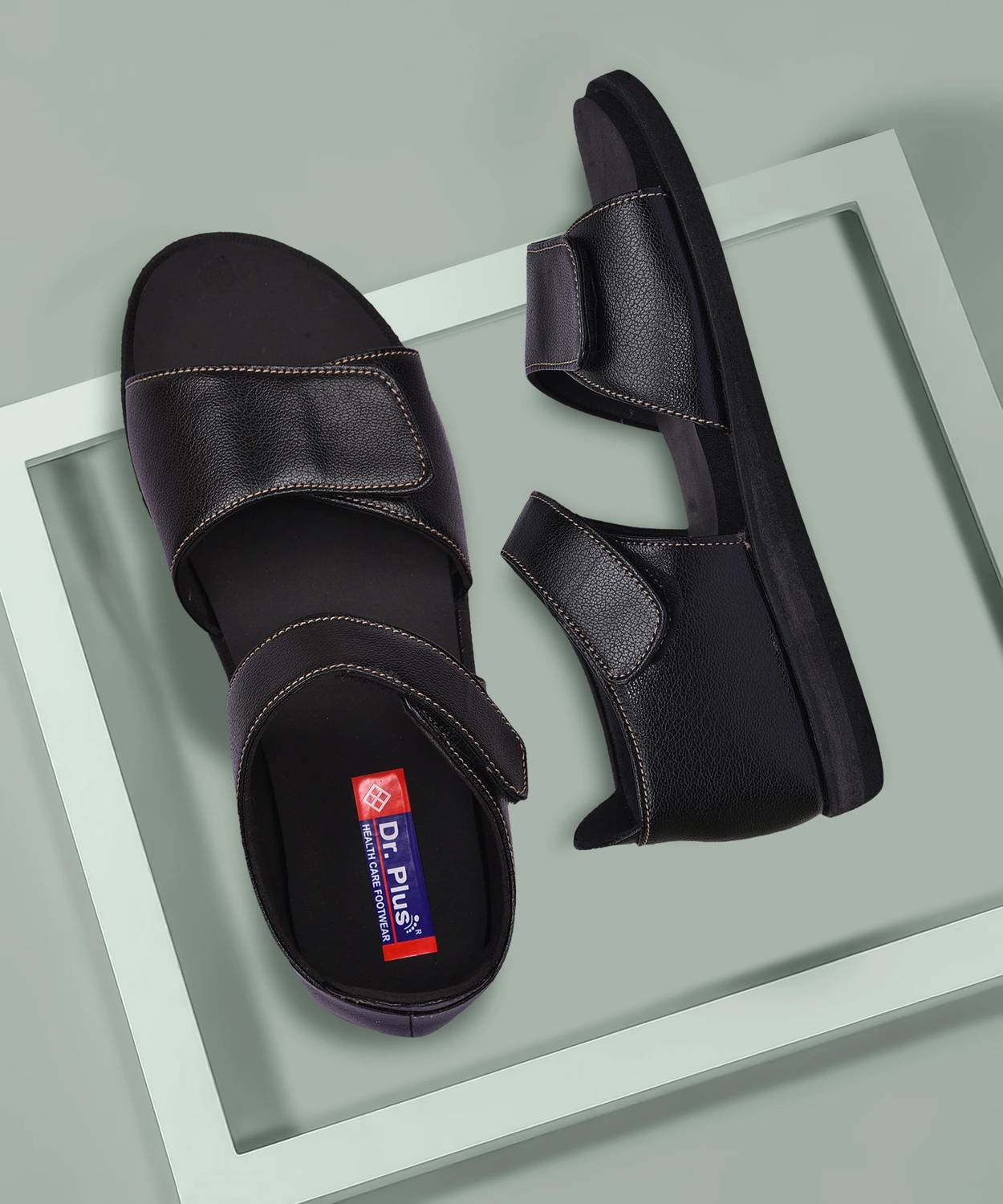 Dr Plus Women Casual Sandal (Black , 9)