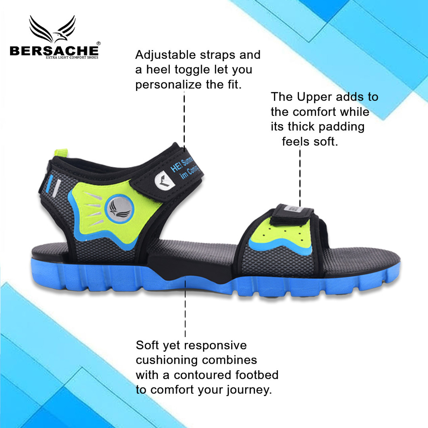 Image of BERSACHE Boys Velcro Sports Sandals
