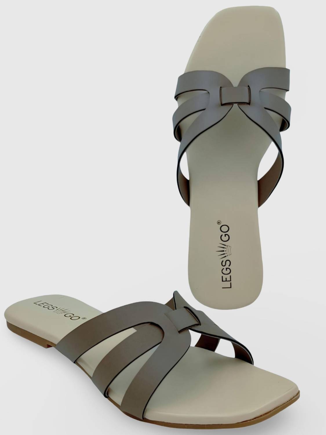 legsgo Women Flats Sandal (Beige , 6)