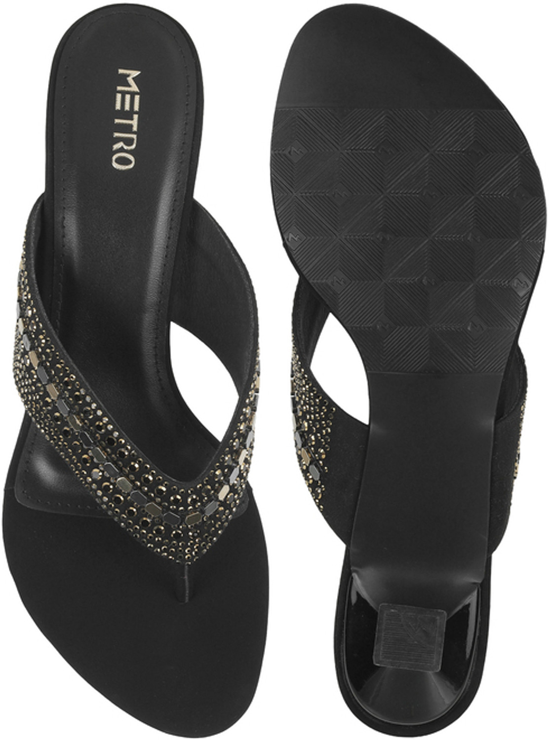 Image of METRO Women Heels Sandal (Black, 6)