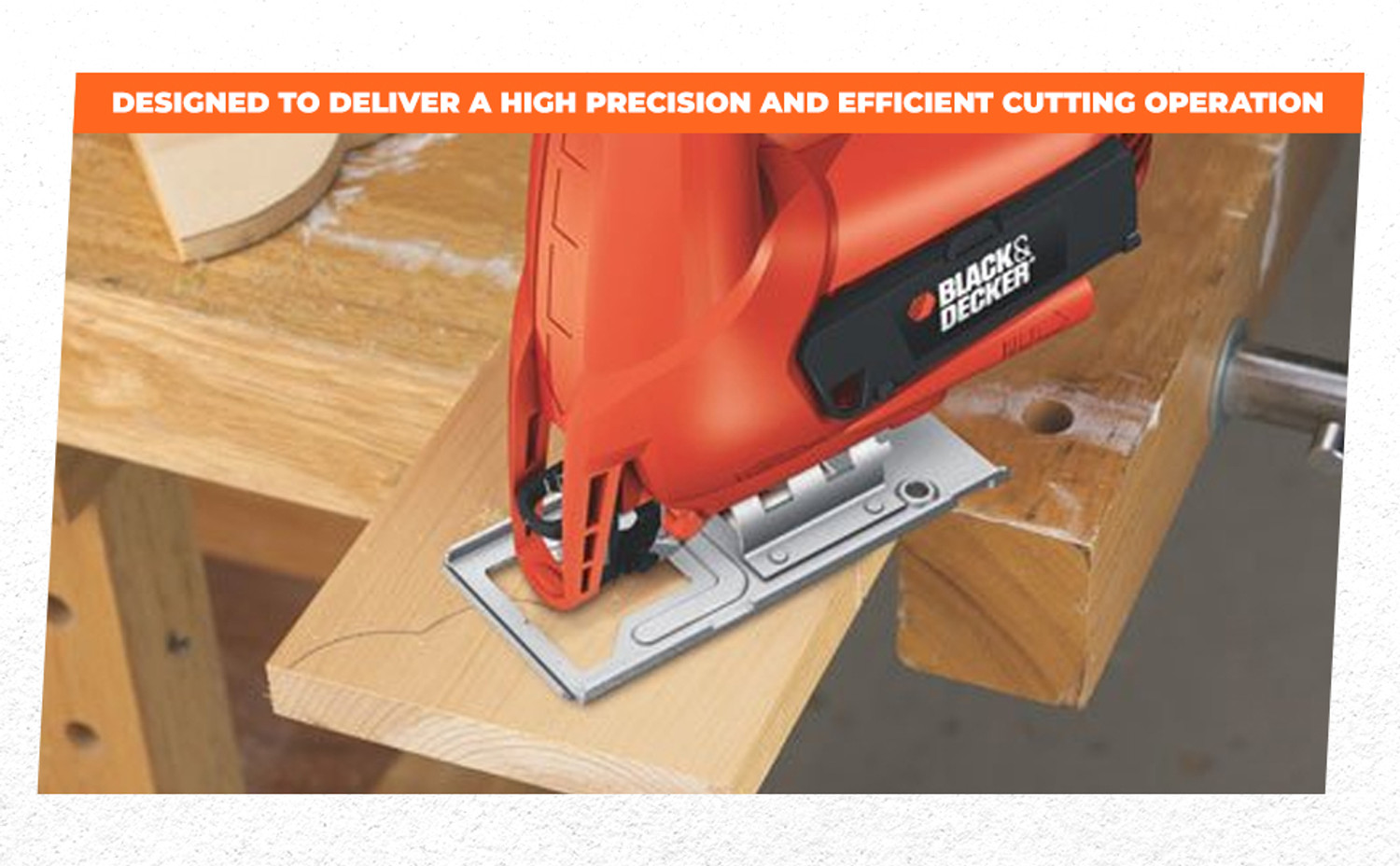 Image of BLACK+DECKER Ks900ekx-IN 600w Jigsaw Machine 2 inch Straight-line Sander