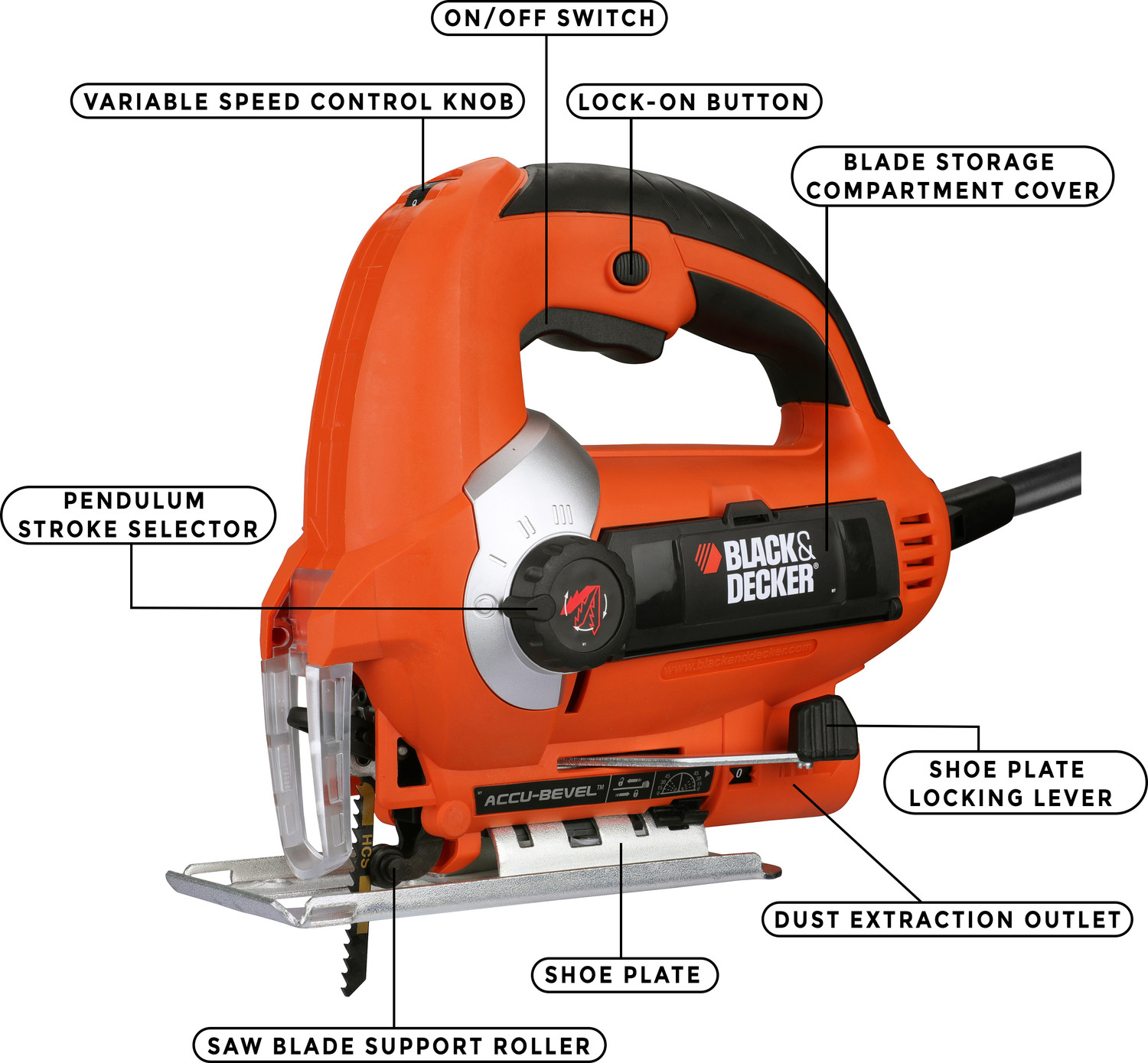 Image of BLACK+DECKER Ks900ekx-IN 600w Jigsaw Machine 2 inch Straight-line Sander