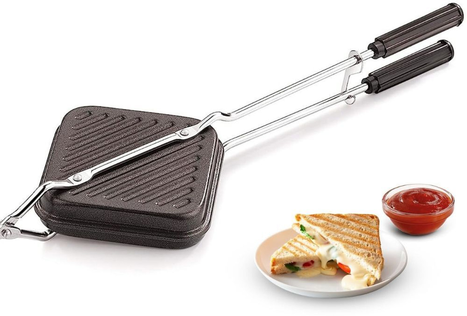 Image of Nestio by Nestio Gas Sandwich Maker Non-Stick bread toaster pack of 1 Grill, Toast