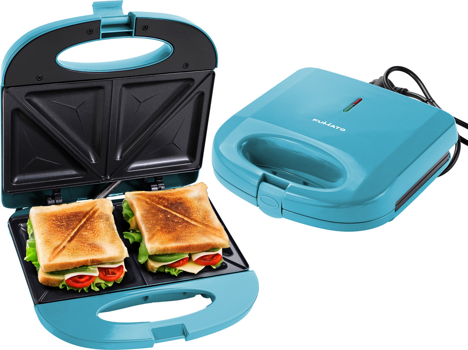 Image of The Better Home by Fumato Presswich 750W Sandwich Maker, 2 Slice, Non-Stick Grill Plates,3- 1 Grill Sandwich Maker