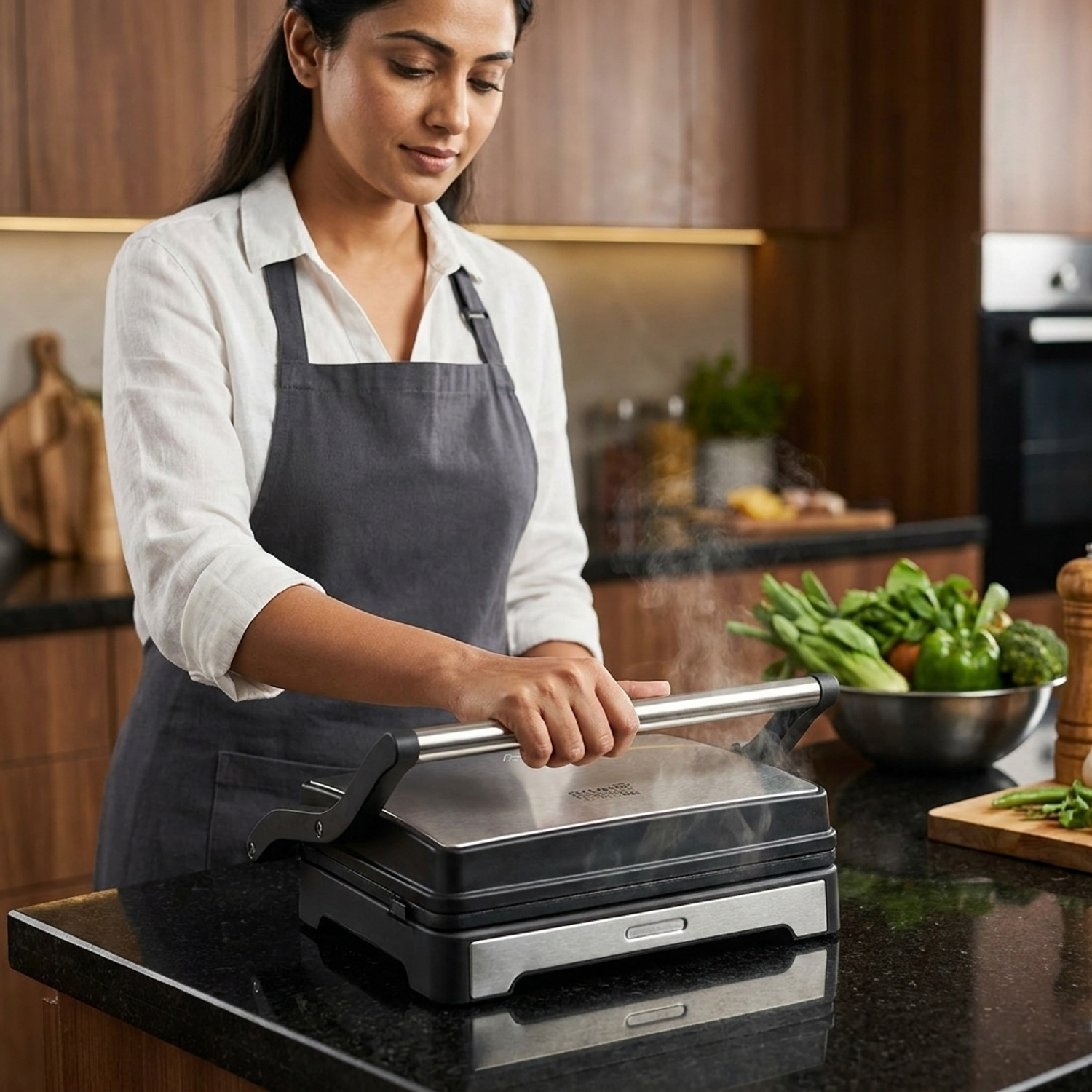 Image of Classic Essentials 1000W Sandwich Maker & Grill Toaster | Non-Stick Grill Plates | 180 Open Grill Grill, Toast