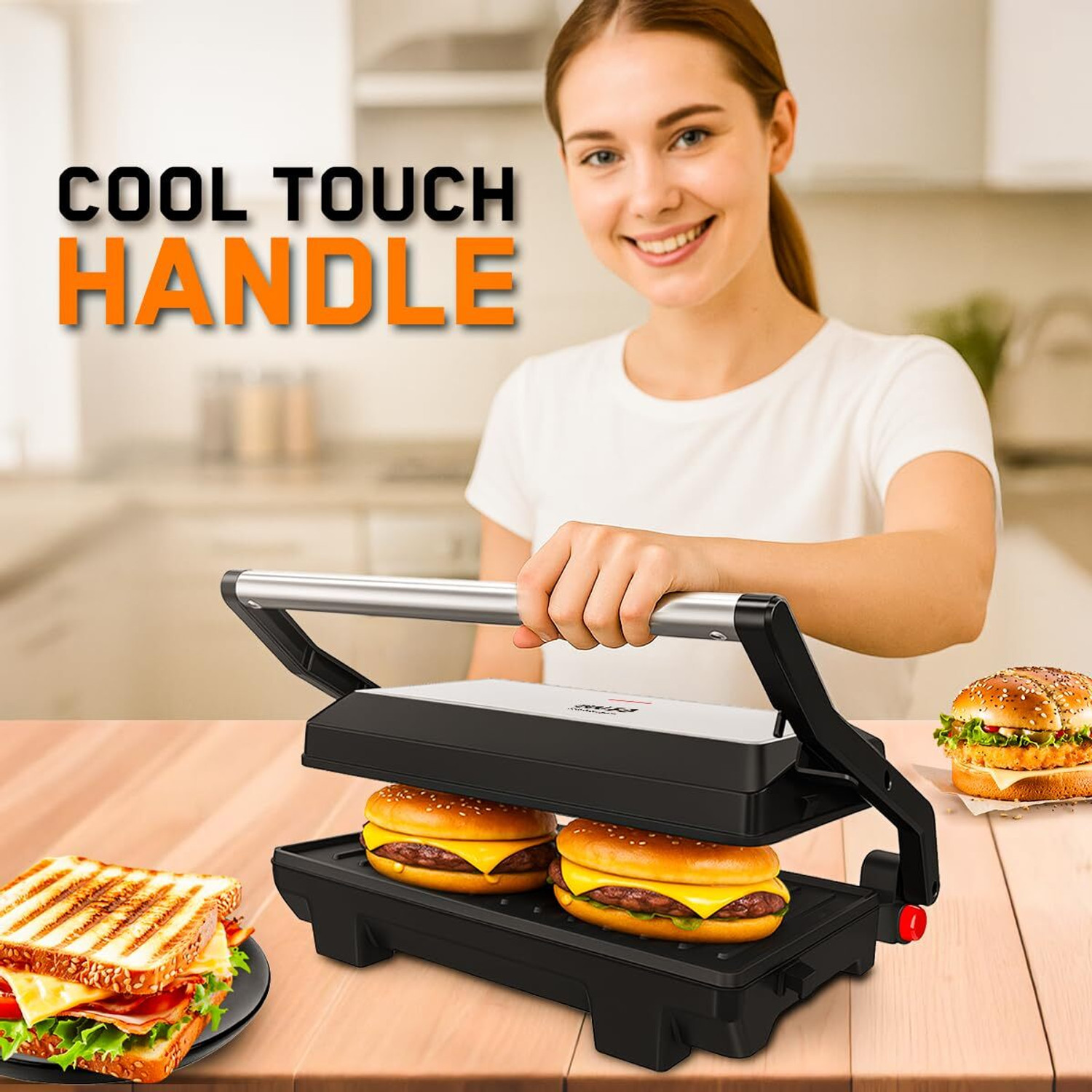 Image of Inalsa Grill Master|1000W|Sandwich Maker|Non-Stick Coated|180 Open Sandwich Griller| Grill Sandwich Maker