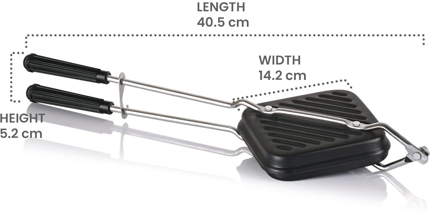 Image of VedaChef by VedaChef Premium Non-Stick Grill Sandwich Toaster | Made in India | Griller | Black Grill Sandwich Maker