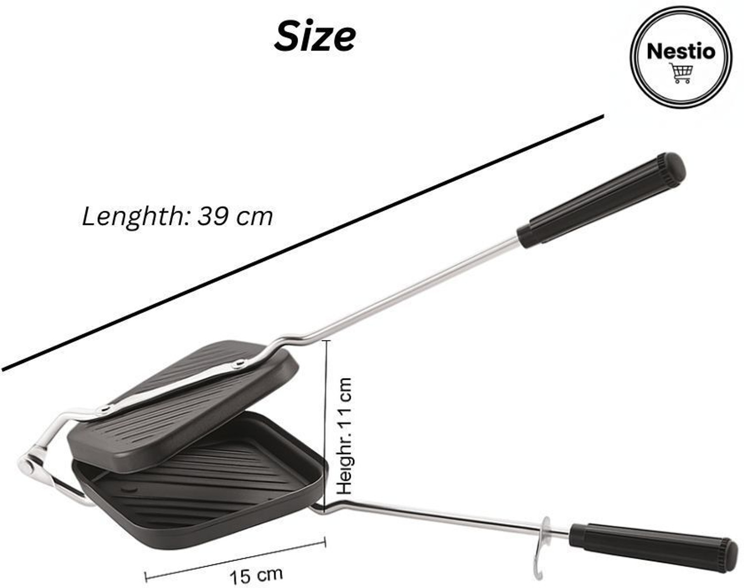Image of Nestio by Nestio Gas Sandwich Maker Non-Stick bread toaster pack of 1 Grill, Toast