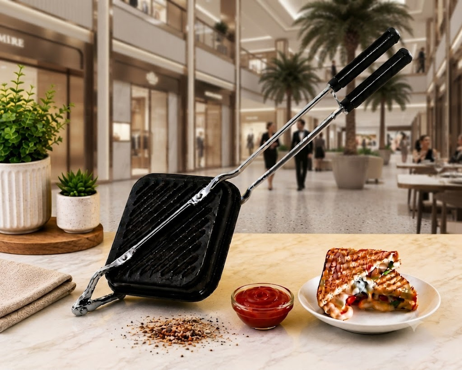Image of shuddhkitchen Grilled Toast Maker Grill Sandwich Maker