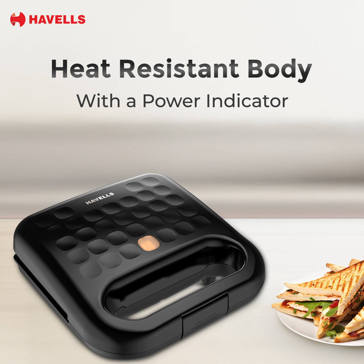 Image of HAVELLS Quick Crunch Grill Sandwich Maker 800 W Power Indicator Light Grill Sandwich Maker