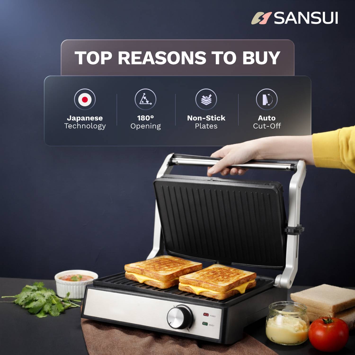 Sansui Crisp Max Open Grill Sandwich Maker - Image 2