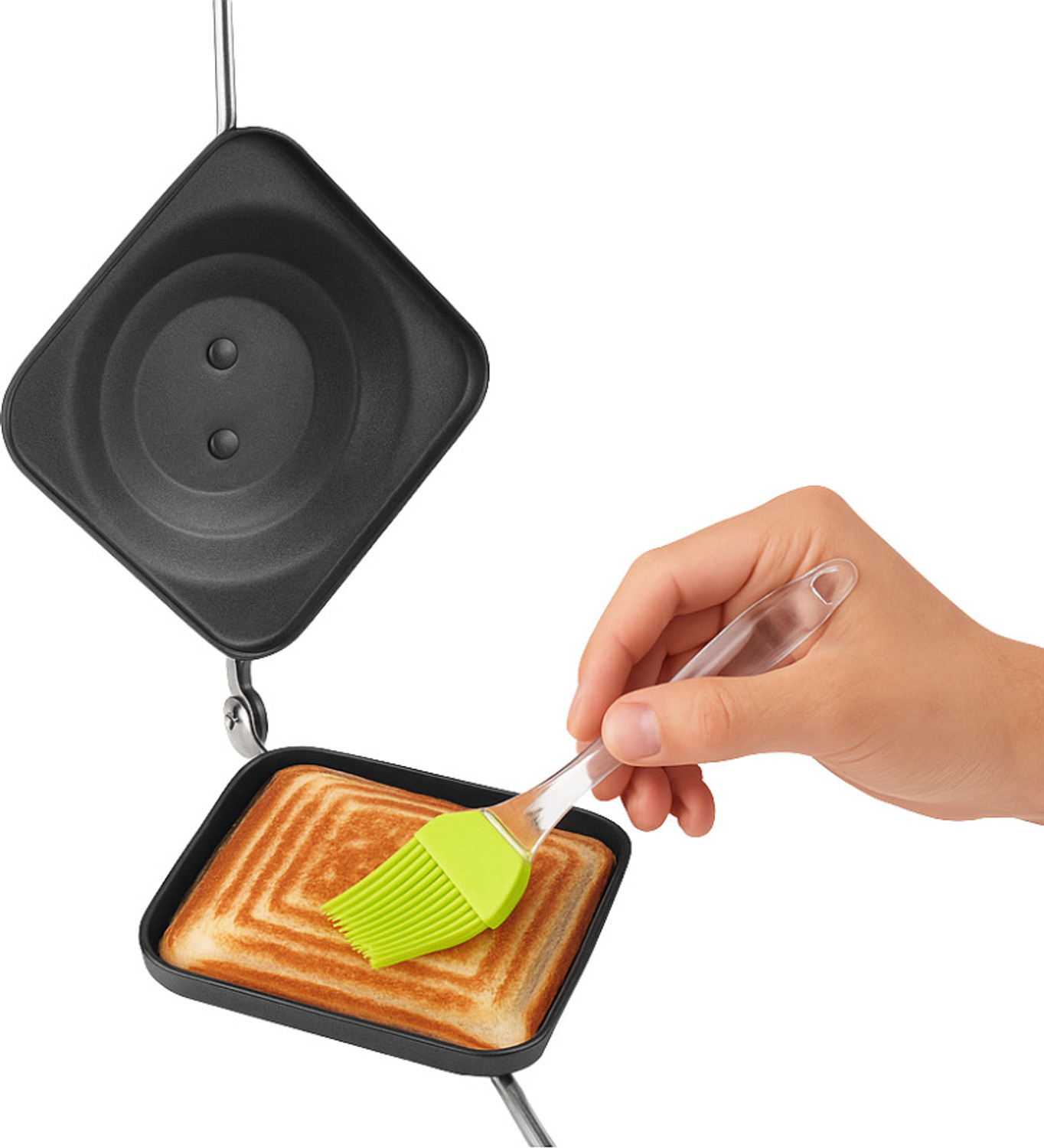 Image of VedaChef by VedaChef Bombay Style Sandwich Maker with silicone brush | Non-Stick Coating | Toast Sandwich Maker
