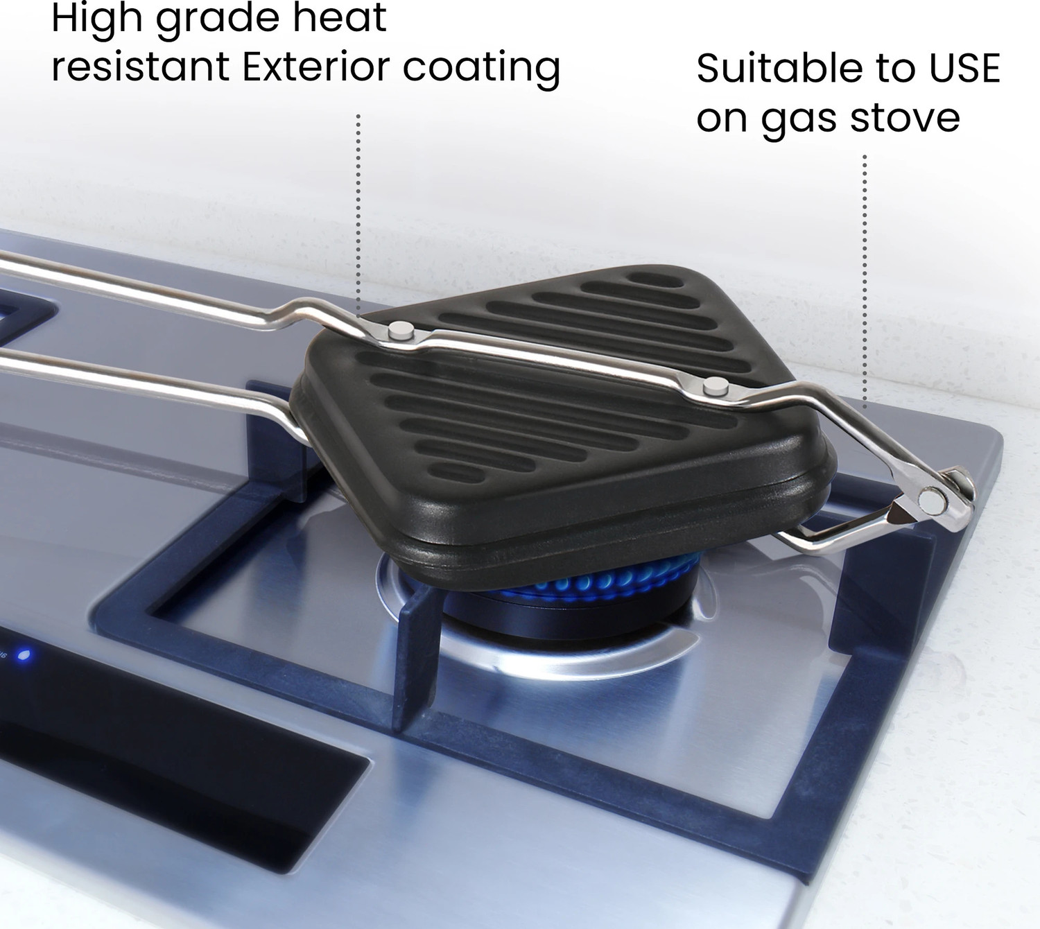 Image of MILTON Pro Cook Aluminium Sandwich Griller, 14 cm, Grill Sandwich Maker