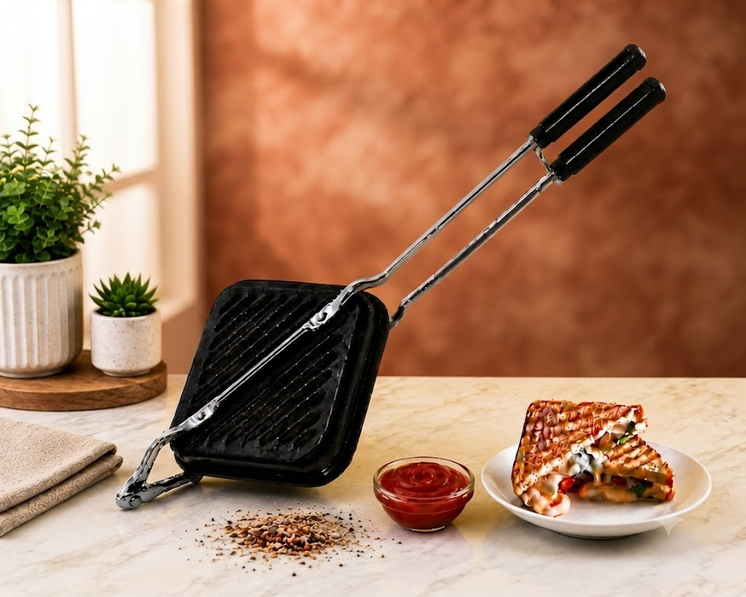 Image of shuddhkitchen Breakfast Sandwich Maker Grill Sandwich Maker