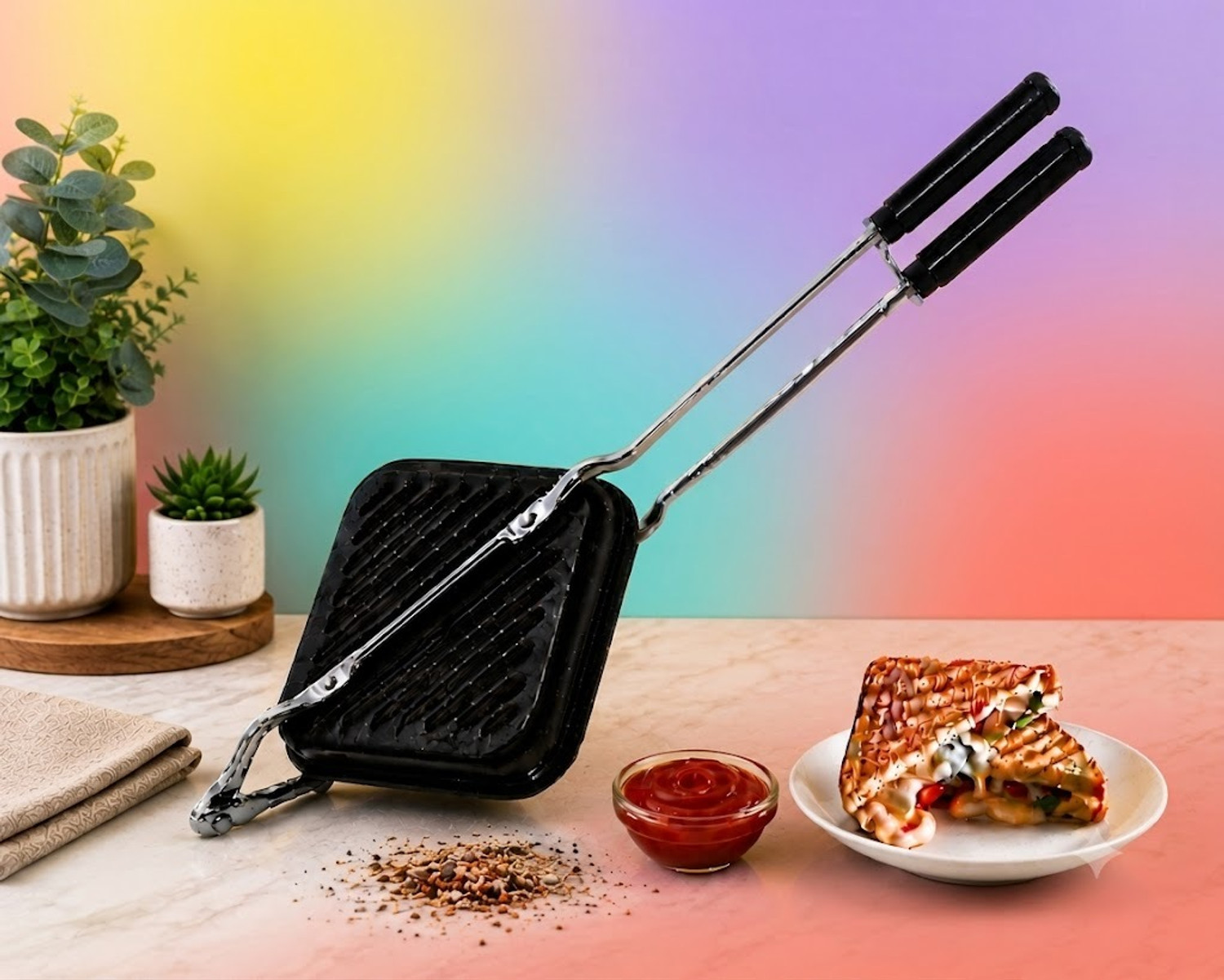 Image of shuddhkitchen Practical Toast Maker Grill Sandwich Maker