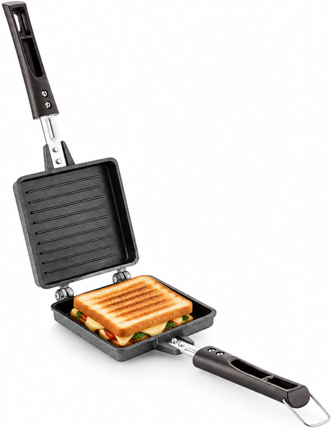Image of SKYTONE Premium Non-Stick Aluminium Gas Sandwich Toaster, Grill Sandwich Maker Toast, Grill, Waffle