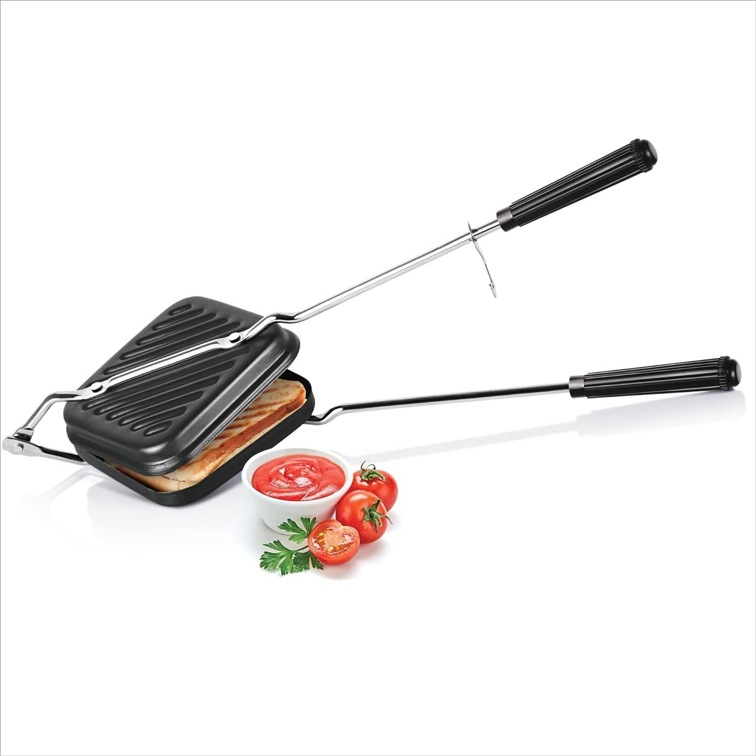 Image of VedaChef by VedaChef Premium Non-Stick Grill Sandwich Toaster | Made in India | Griller | Black Grill Sandwich Maker