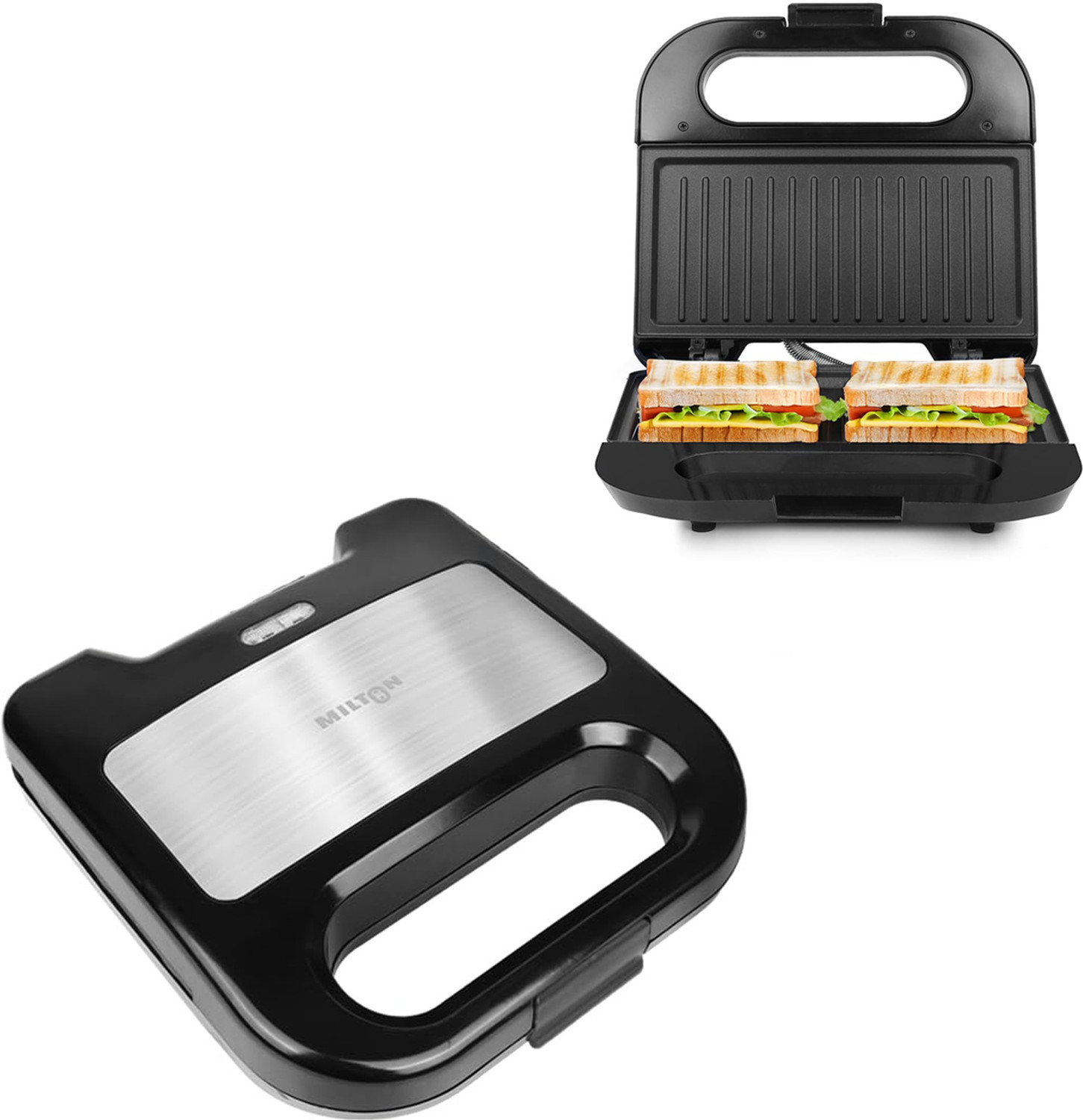 Image of MILTON Royal Pro Express 800W Toaster Griller Sandwich Maker Top Stainless Steel Body Toast Sandwich Maker