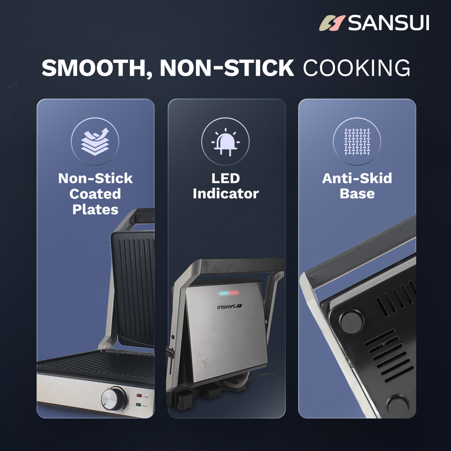 Image of Sansui Crisp Max Open Grill Sandwich Maker