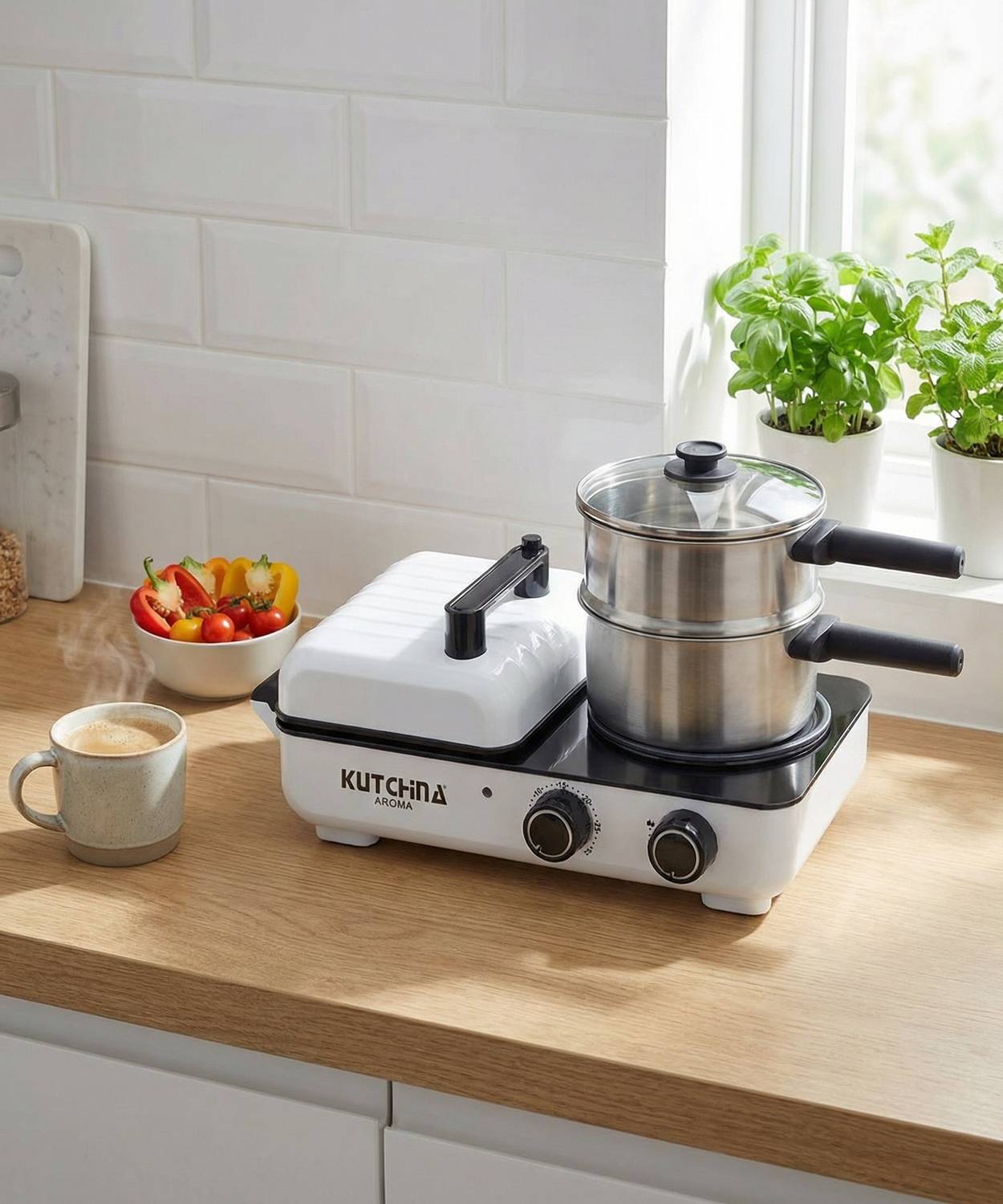 Kutchina Aroma Breakfast Maker Toast Sandwich Maker (White)