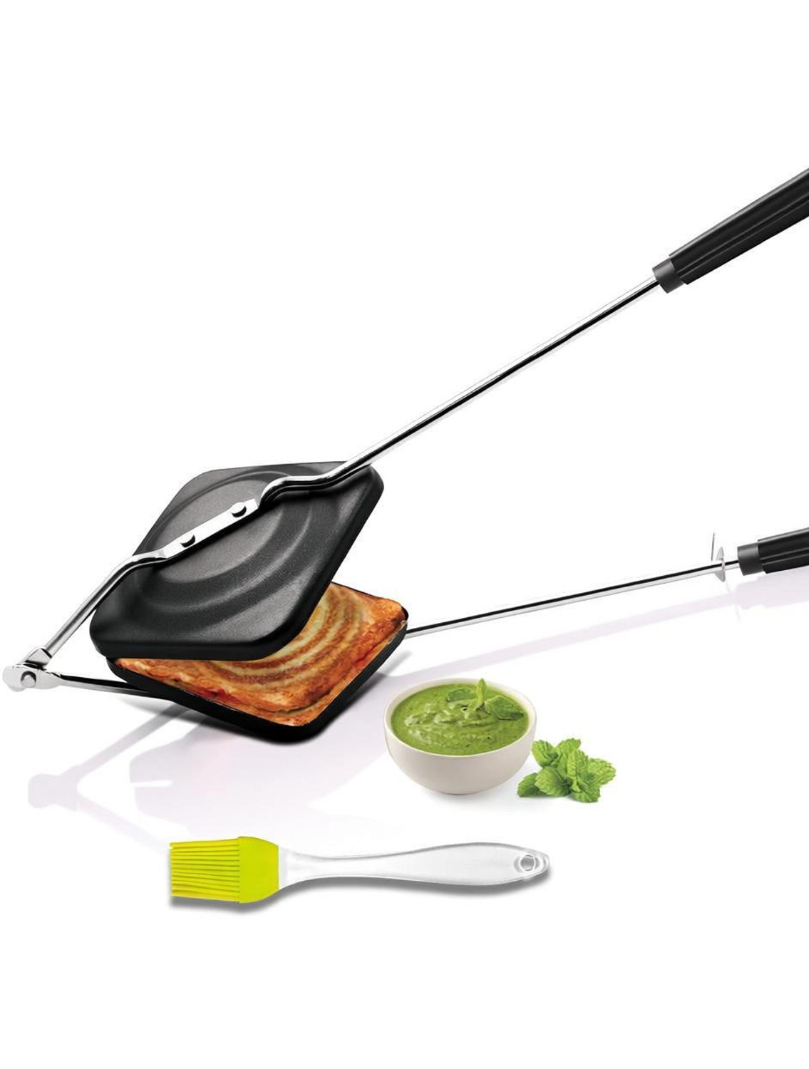 Image of VedaChef by VedaChef Bombay Style Sandwich Maker with silicone brush | Non-Stick Coating | Toast Sandwich Maker