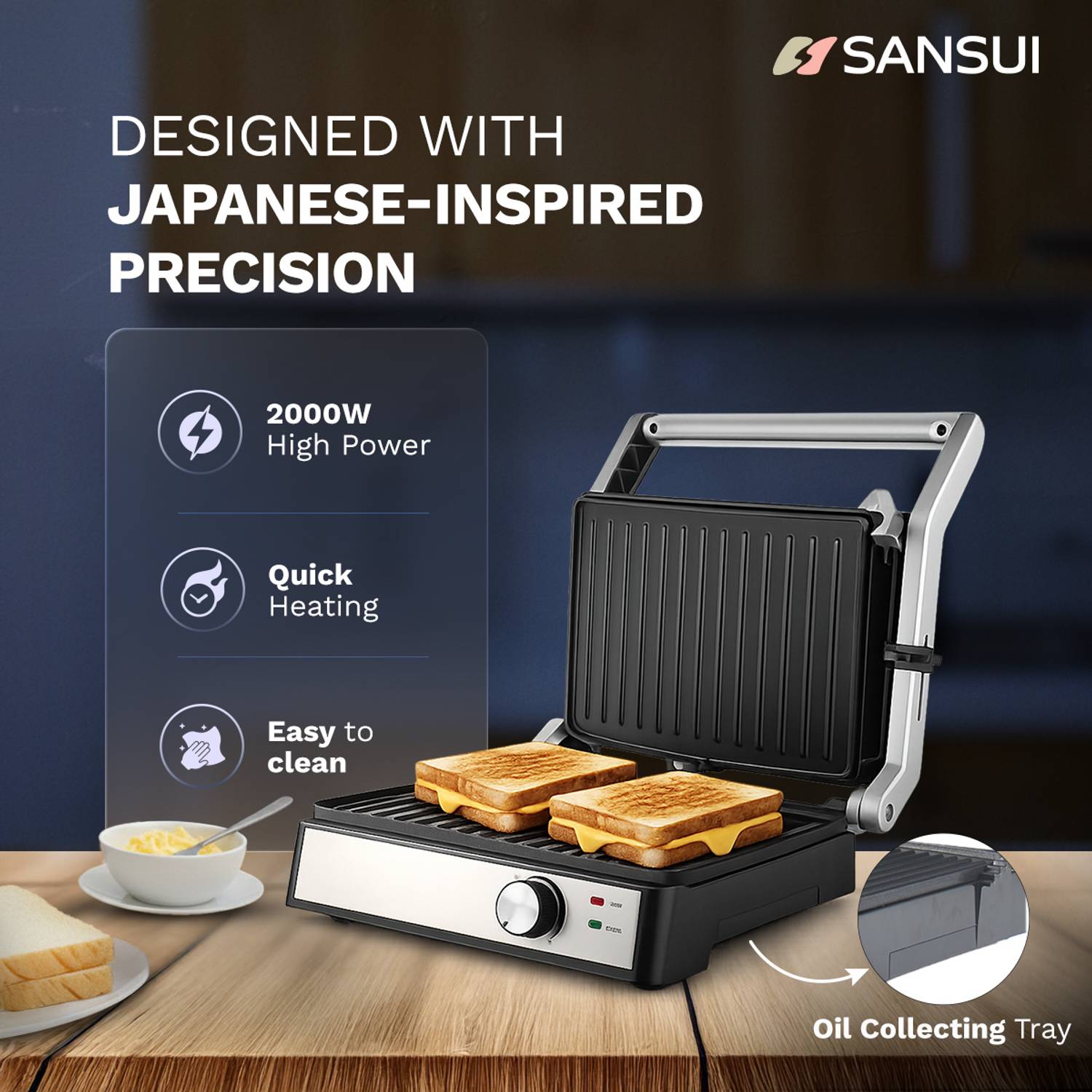 Sansui Crisp Max Open Grill Sandwich Maker - Image 4