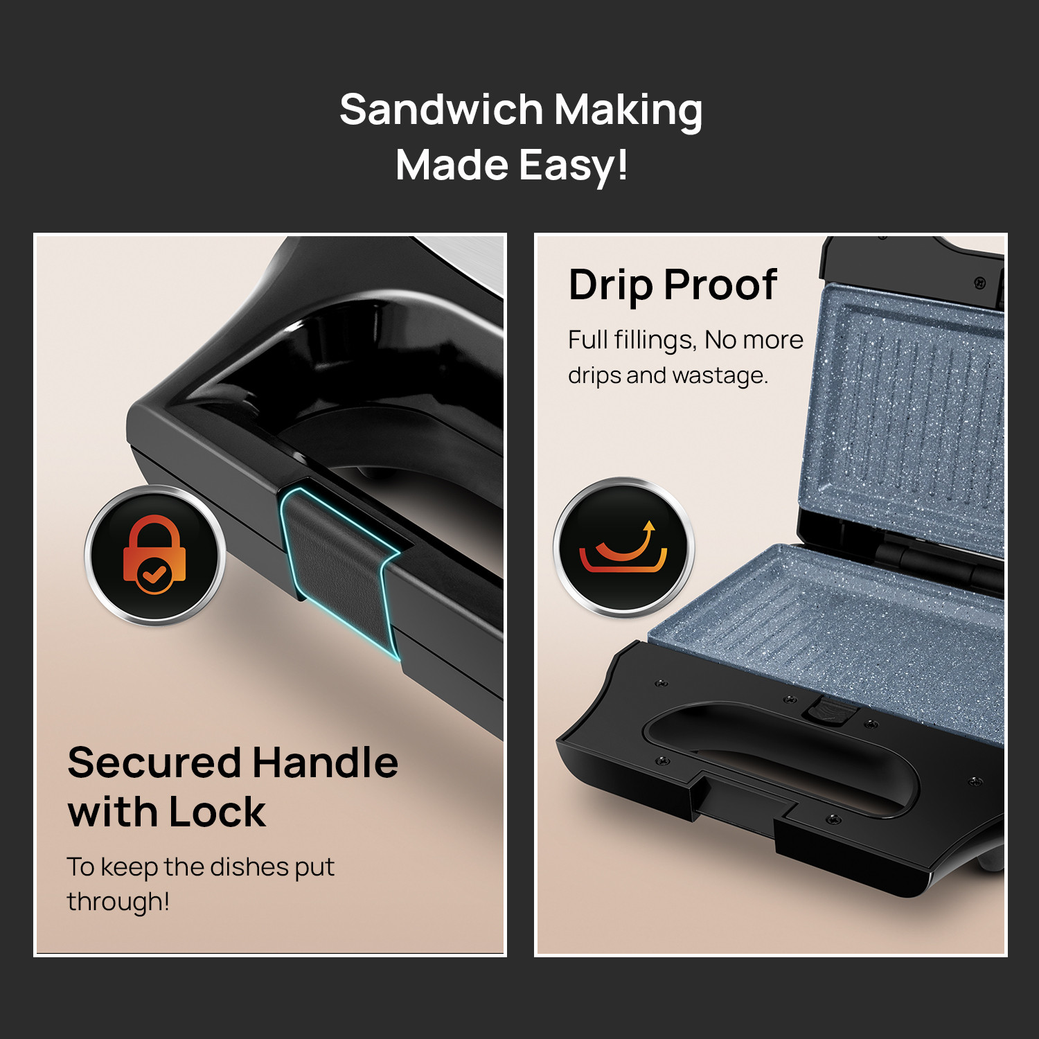 Image of Wipro Elato BS302 3 in 1 Detachable Toast Sandwich Maker