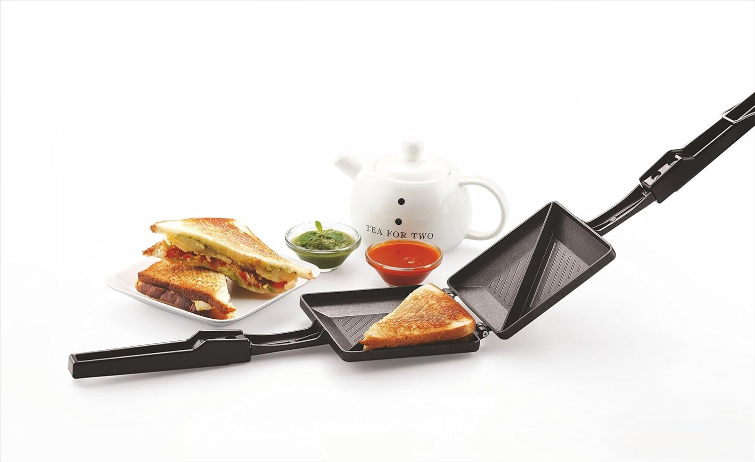 Image of RECTITUDE Bread Toaster, Sandwich Maker Griller with bakelite Long Handles 2 W Pop Up Toaster