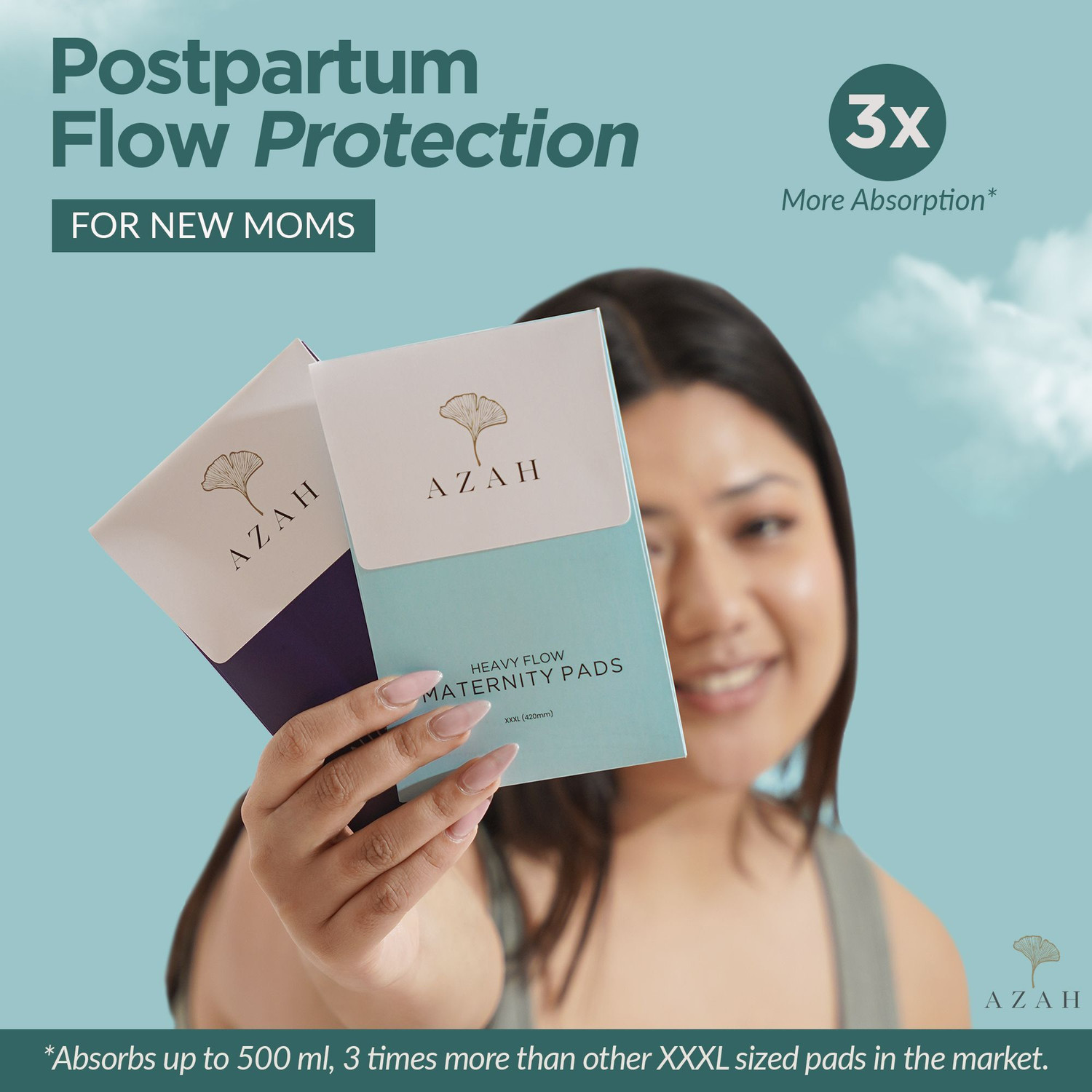 Image of AZAH XXXL Super Absorbent Maternity Pads After Delivery for Ultra Heavy Flow Sanitary Pad