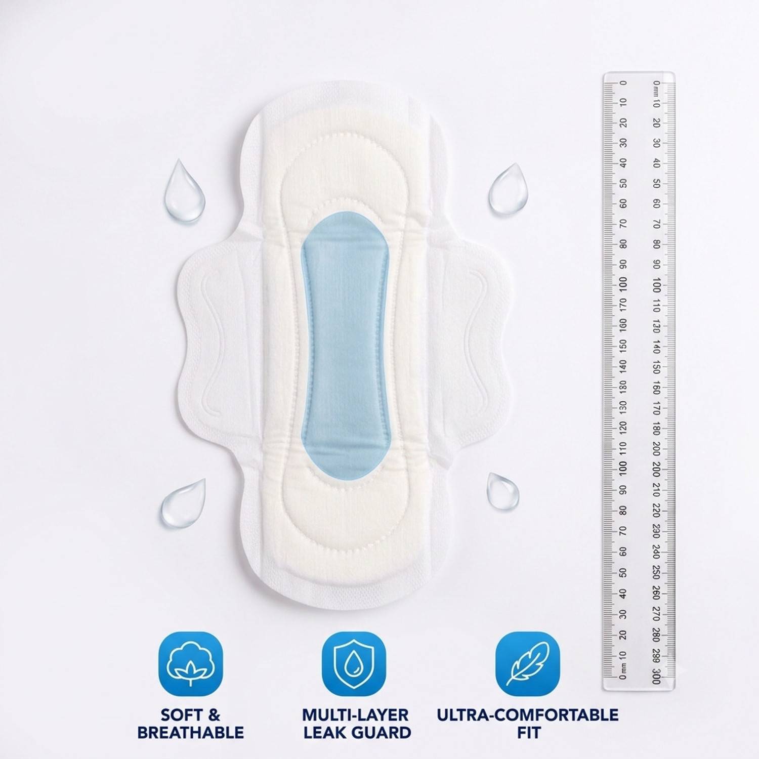Image of very me sure XL Sanitary Pads, 280mm, Pack of 18, High Absorbent with Anti-Leak Protection Sanitary Pad