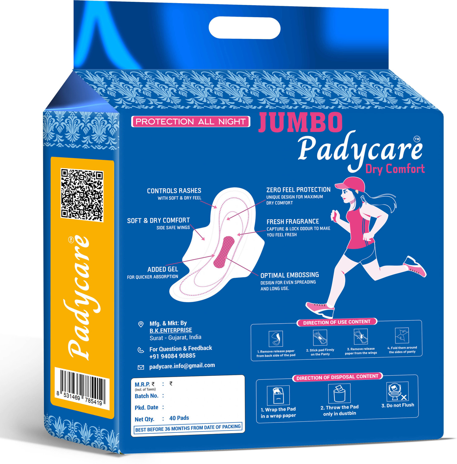 Image of Padycare Top Layer cotton Jumbo maxi-care Pad Sanitary Pad
