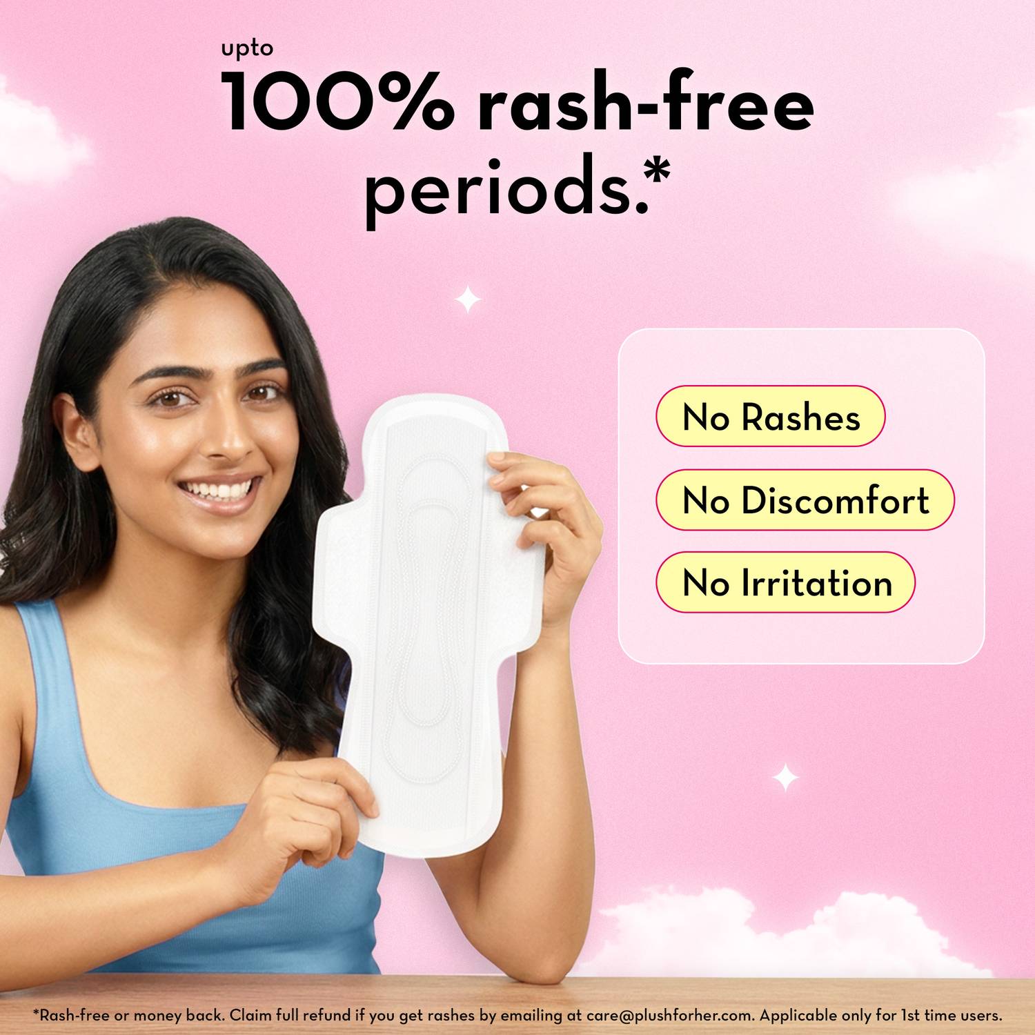 PLUSH 100% Cotton Rash Free Heavy Flow Pads (15 XL Pads & 2 Liners) - Image 2