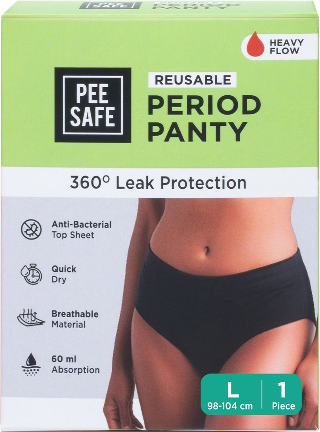 Image of Pee Safe Reusable Period Panty For Women & Girls | Large Size (98-104cm) | Leakproof Sanitary Pad