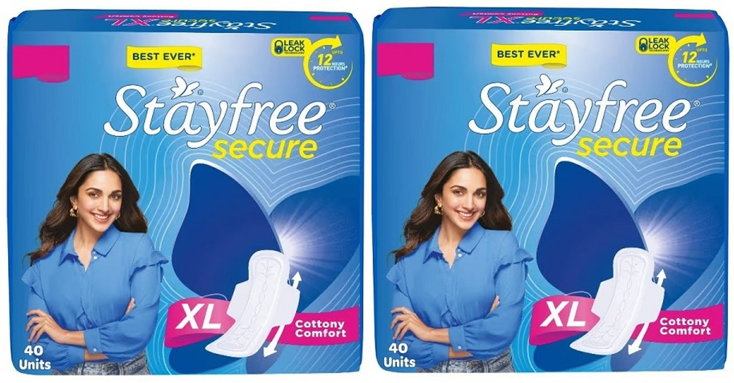 Image of STAYFREE Secure Cottony Extra Large With Wings - XL 40x2 Pcs Sanitary Pad