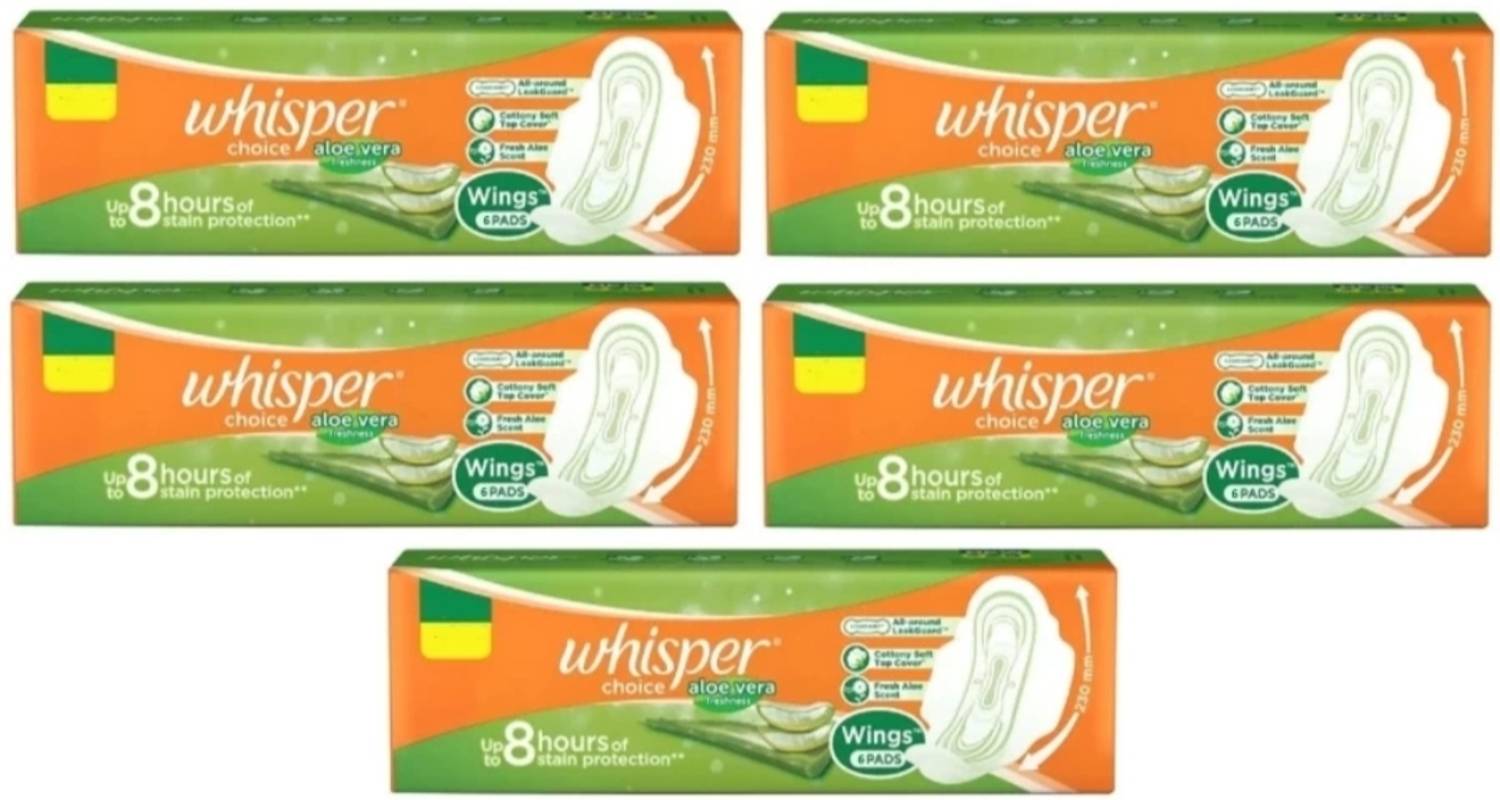 Whisper choice Aloe Vera Regular 230 mm - 65 Pcs Sanitary Pad | Buy Women  Hygiene products online in India | Flipkart.com