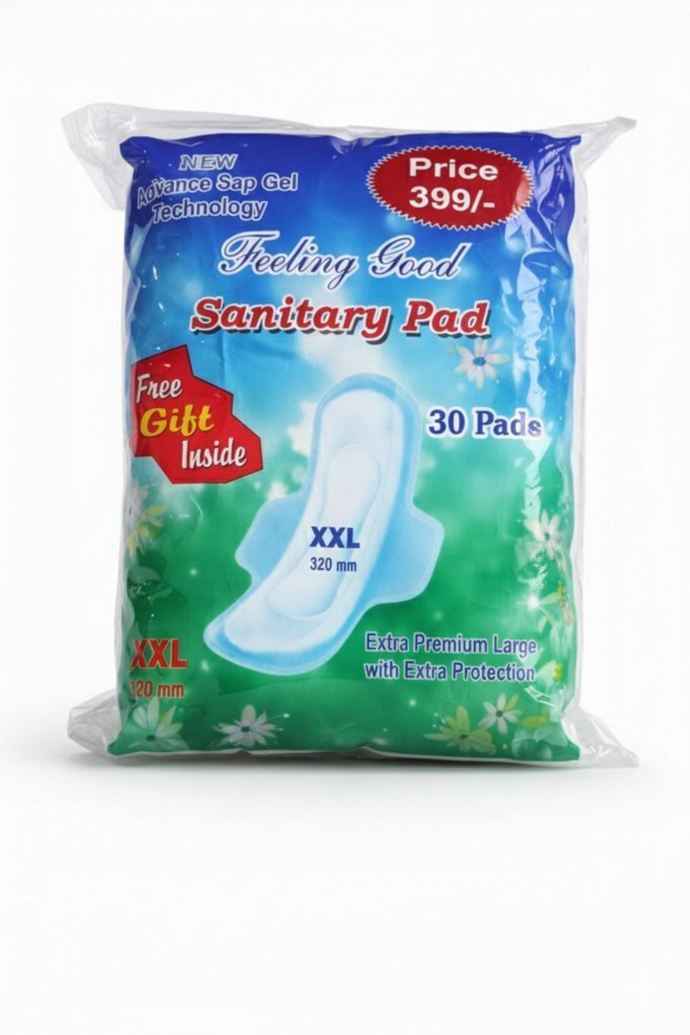 Image of Feeling Good FeelingGoodSanitaryPads 32cm XXL Overnight protection SAP Gel Technology 30 Pads Sanitary Pad