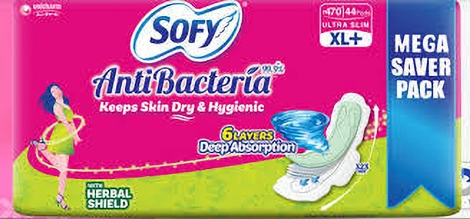 SOFY Antibacteria Extra Large Pads with Wings - XL 48 Sanitary Pad