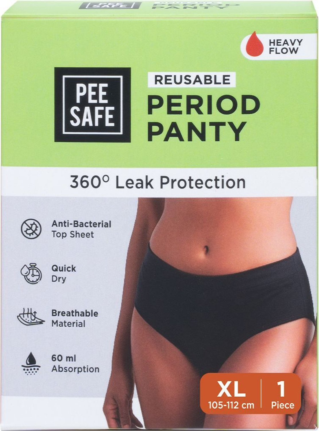 Image of Pee Safe Reusable Period Panty For Women & Girls | Extra Large (105-112cm) | Leakproof Sanitary Pad