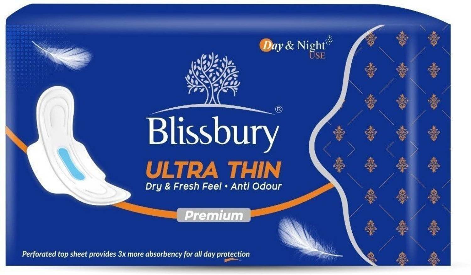 Blissbury Naturally Soft Ultra Thin XXL Size Sanitary Pads - Pack of 1 ( 6 Pieces ) Sanitary Pad