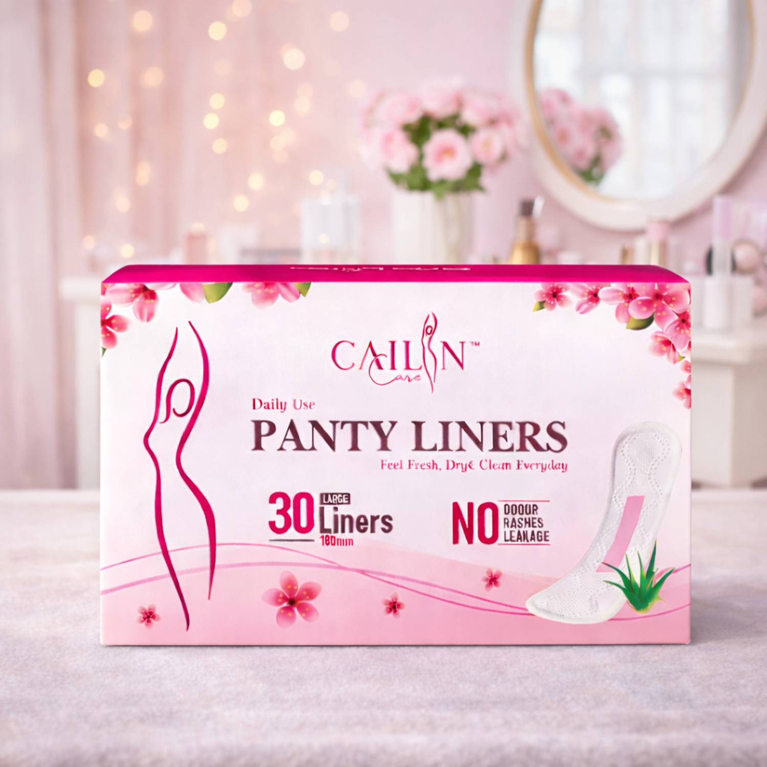 Cailin Care Cotton Anion Chip Ultra Thin Daily Use Panty Liner for Women (180mm|Large) Pantyliner