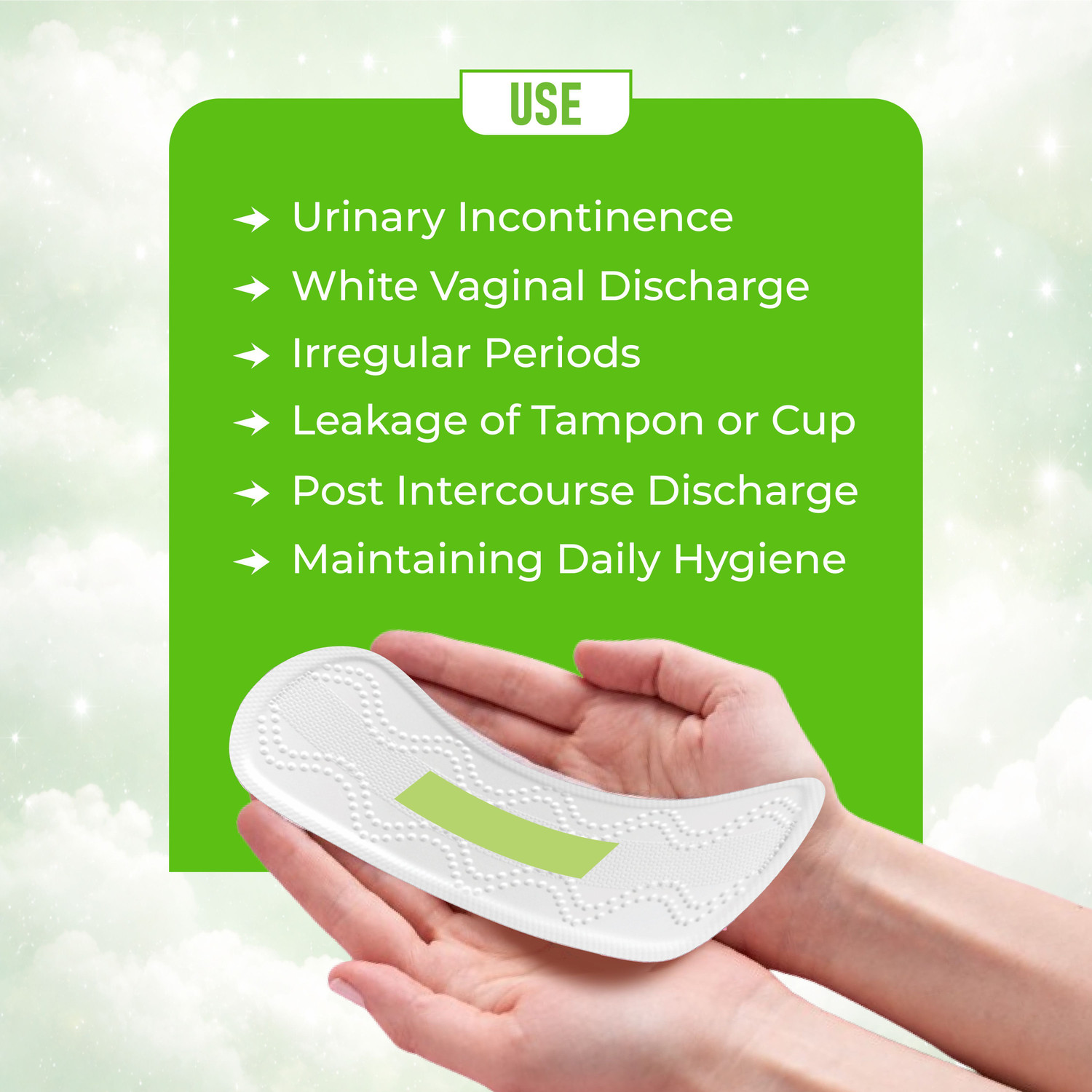 Image of Cailin Care Antibacterial Liner With Aloe Vera for Daily use of Women (Size - 155mm|Small) Pantyliner